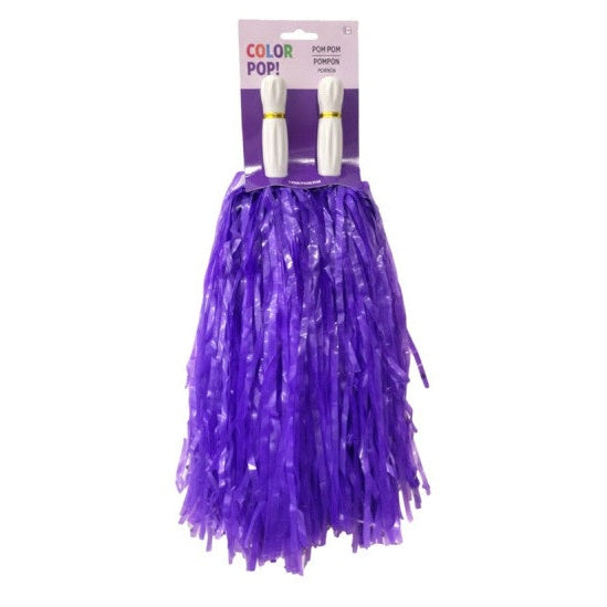 Purple Cheer Pom Poms, 2 Count