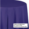 Purple Plastic Octagon Round Table Cover - 82" 1CT