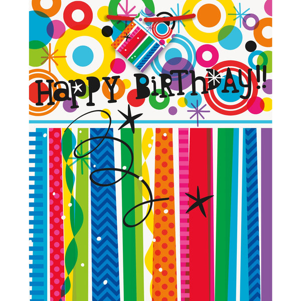 Rainbow "Happy Birthday" Large Gift Bag, 13" x 10"