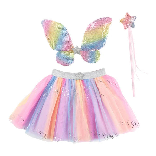 Rainbow Sequins Skirt, Wings & Wand, Size 4-6