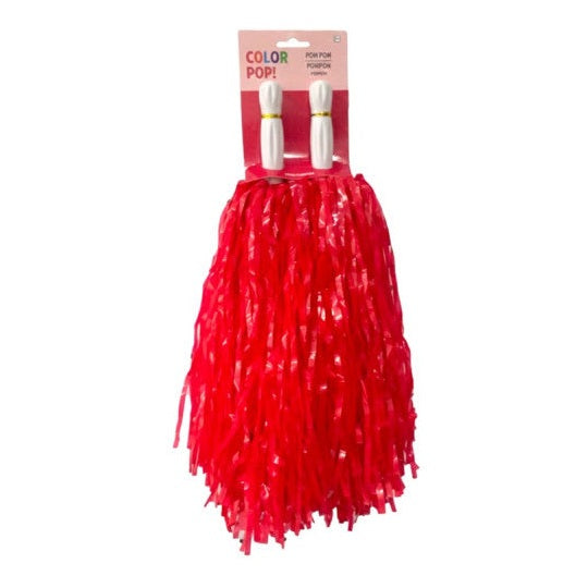Red Cheer Pom Poms, 2 Count