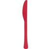 Red Solid Premium Plastic Knives, 20 Count