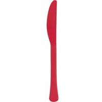 Red Solid Premium Plastic Knives, 20 Count