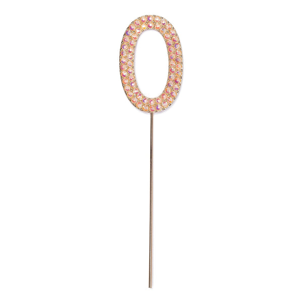 Rhinestone Number 0, Pink 1 pc