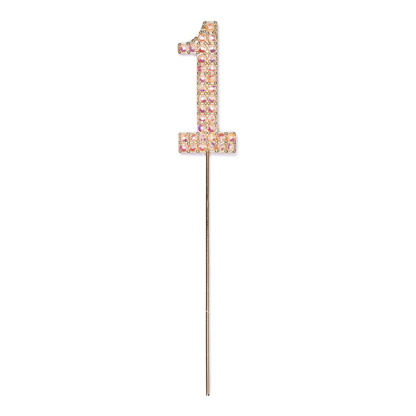 Rhinestone Number 1, Pink 1 pc