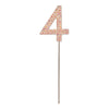 Rhinestone Number 4, Pink 1 pc