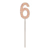 Rhinestone Number 6, Pink 1 pc