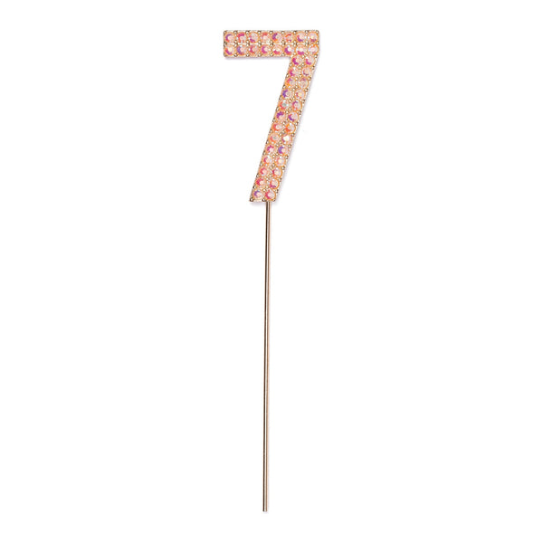 Rhinestone Number 7, Pink 1 pc