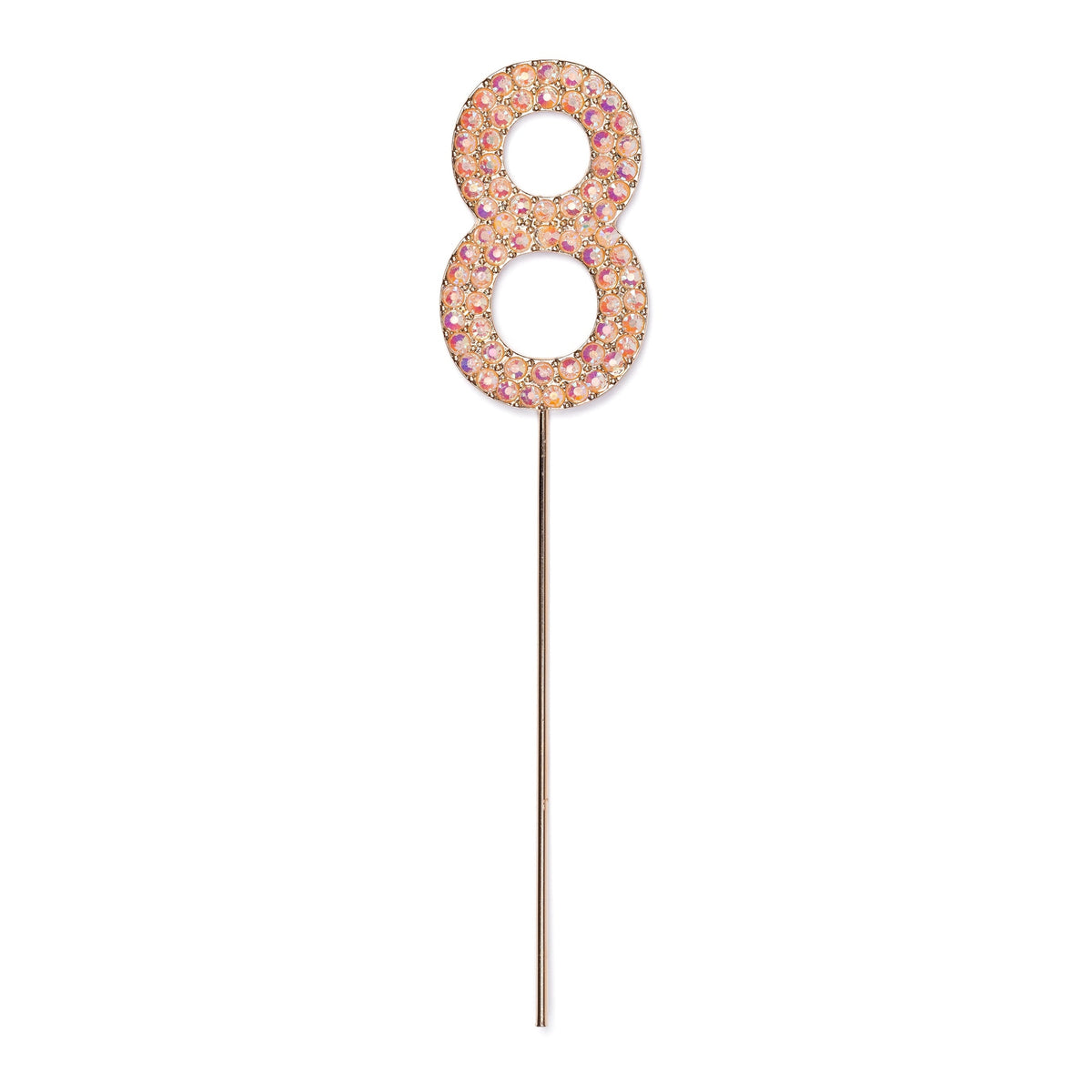 Rhinestone Number 8, Pink 1 pc
