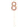 Rhinestone Number 8, Pink 1 pc
