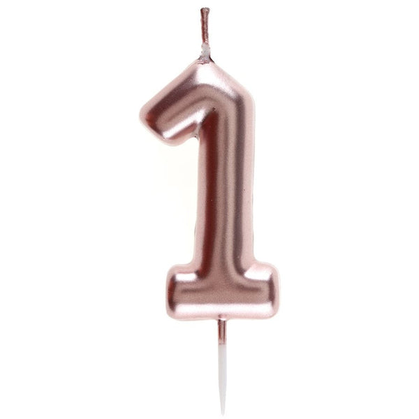 Rose Gold Number 1 Candle
