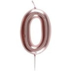 Rose Gold Number Candle 0