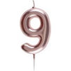 Rose Gold Number Candle 9