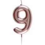 Rose Gold Number Candle 9