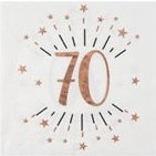 Rose Gold Sparkling Age Napkin 70 Years