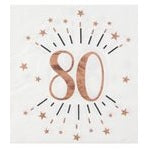 Rose Gold Sparkling Age Napkin 80 Years