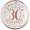 Rose Gold Sparkling Age Plate 30 Years, Set of 10