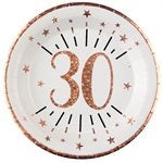 Rose Gold Sparkling Age Plate 30 Years, Set of 10