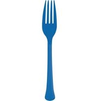 Royal Blue Solid Premium Plastic Forks, 20 Count