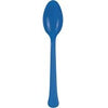 Royal Blue Solid Premium Plastic Spoons, 20 Count