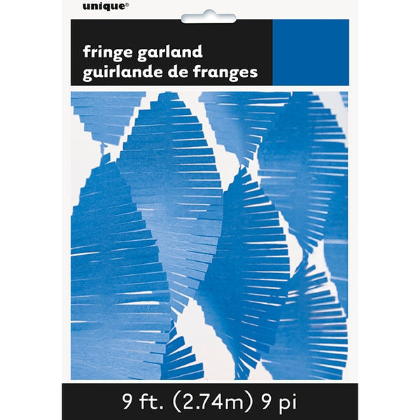 Royal Blue Tissue Fringe Garland – 9ft