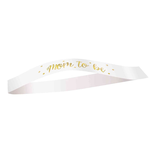 Sash - Satin, Gold Foil, "Mom To Be"
