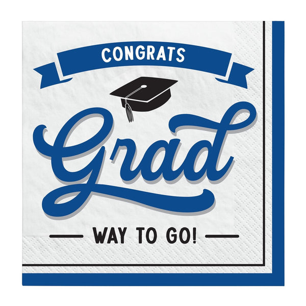 School Spirit Beverage Napkins - Blue