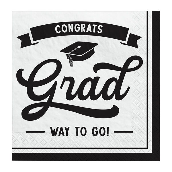 School Spirit Beverage Napkins - White
