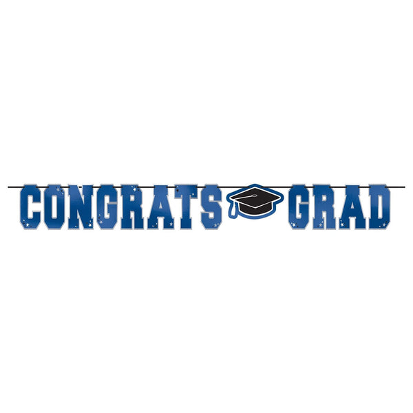 School Spirit Large Foil Letter Banner - Blue