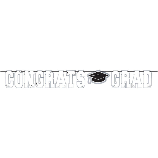 School Spirit Large Foil Letter Banner - White