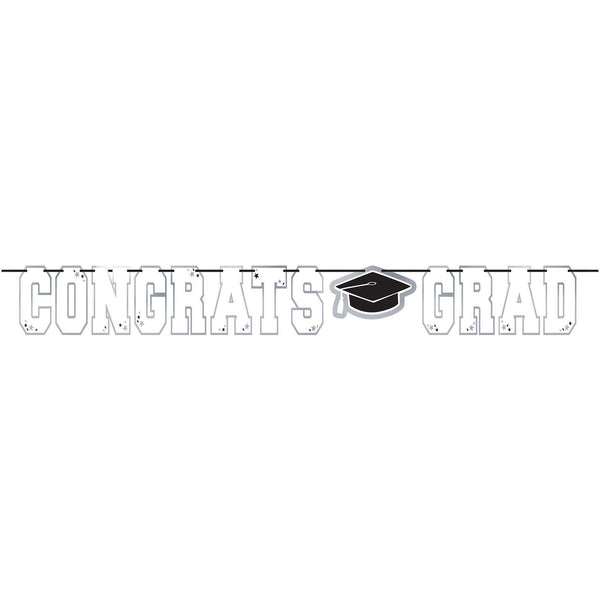 School Spirit Large Foil Letter Banner - White