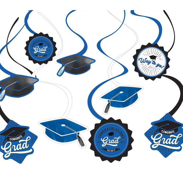 School Spirit Swirl Decorations - Blue