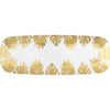 Serving Tray - Plastic, Gold, Tropical Leaves