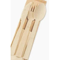 Set of 48 Bamboo Cutlery Forks Spoons and Knives