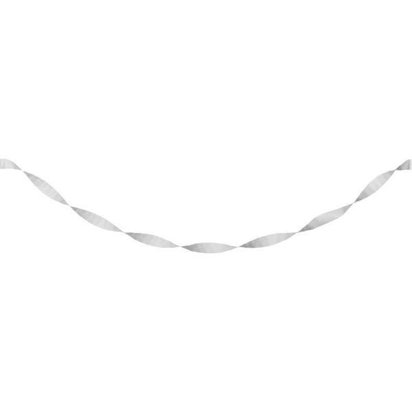 Shimmering Silver Crepe Streamer - 81' 1CT