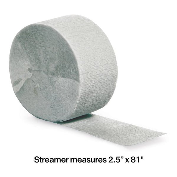 Shimmering Silver Crepe Streamer - 81' 1CT