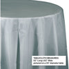 Shimmering Silver Plastic Octagon Round Table Cover - 82" 1CT