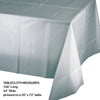 Shimmering Silver Plastic Table Cover - 54" x 108" 1CT