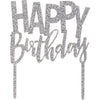 Silver Acrylic Cake Topper