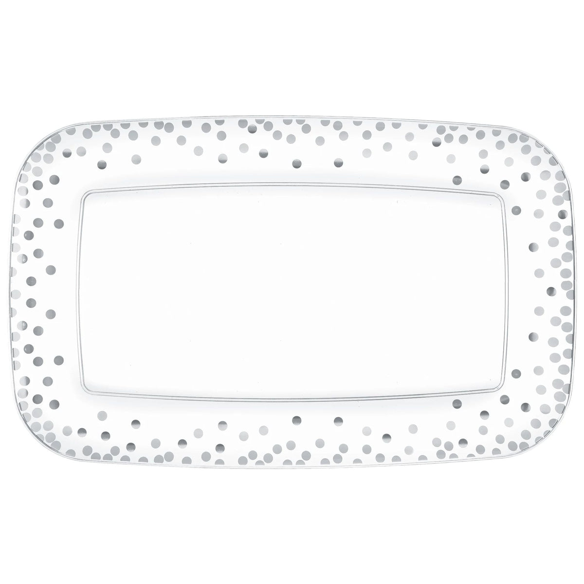 Silver Dots Rectangular Tray