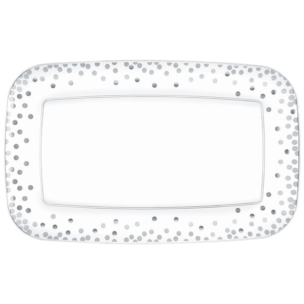 Silver Dots Rectangular Tray