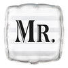 Silver "Mr." Wedding Square Foil Balloon