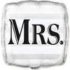 Silver "Mrs." Wedding Square Foil Balloon