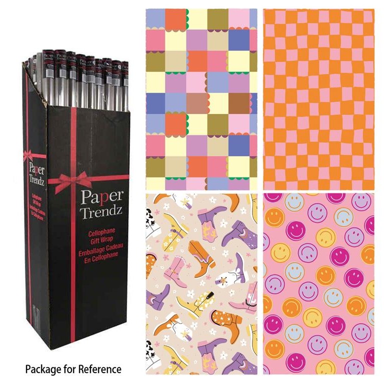Single Roll Gift Wrap 27.55"x96" - Assorted