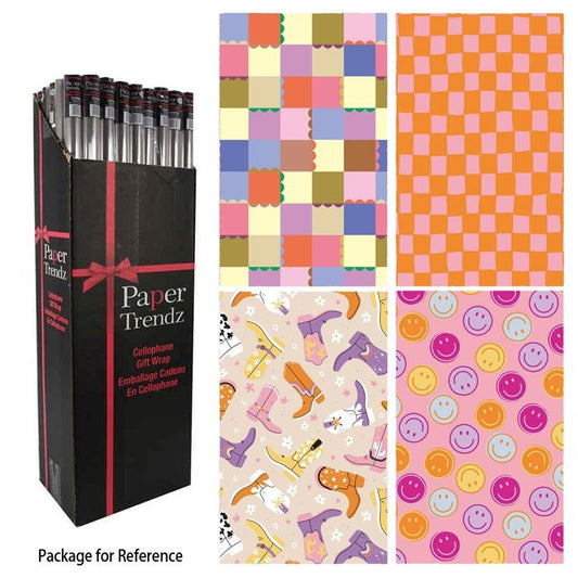 Single Roll Gift Wrap 27.55"x96" - Assorted