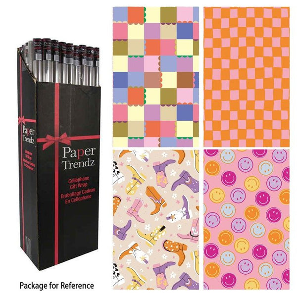 Single Roll Gift Wrap 27.55"x96" - Assorted
