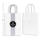 Small White Kraft Gift Bag, Set of 12