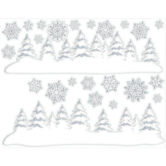 Snowy Glitter Vinyl Window Decoration