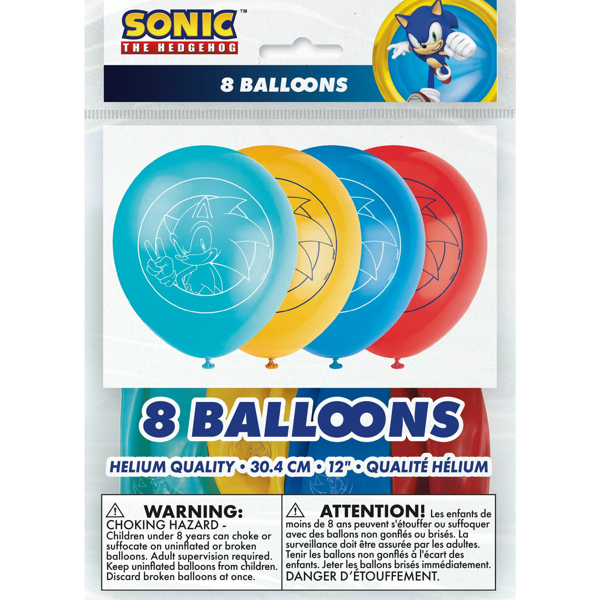 Sonic The Hedgehog Balloons, 8 Count