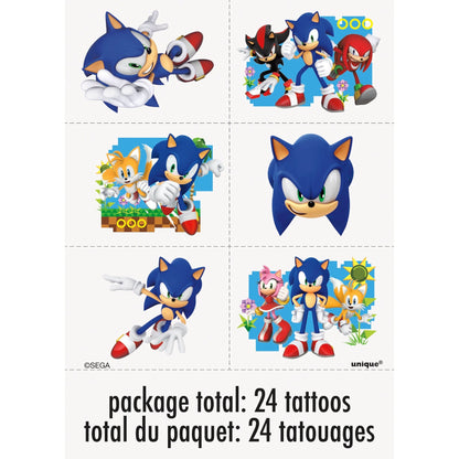Sonic The Hedgehog Tattoos, 24 count